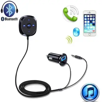 

Bluetooth Car Kit Wireless Music Streaming Hands-free Calling Receiver 5V/2.1A USB Car Charger 3.5mm Aux Jack & Magnetic Mount