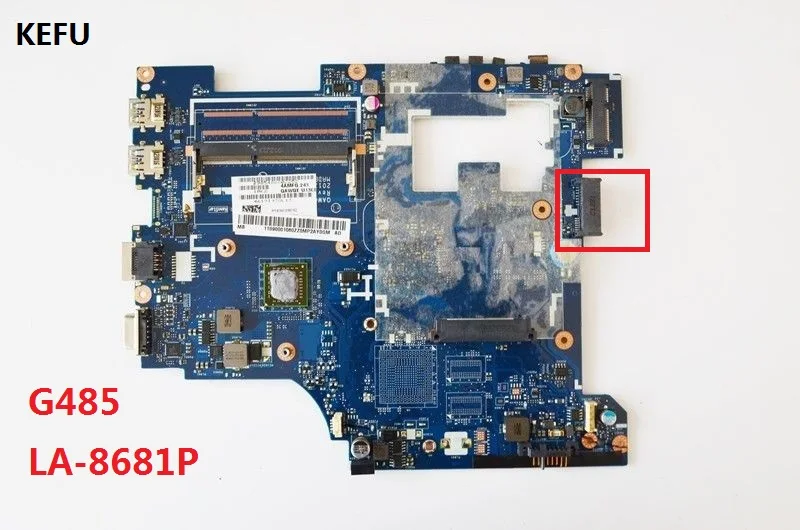 

KEFU Laptop Motherboard For Lenovo G485 QAWGE LA-8681P motherboard with cpu Fully tested well