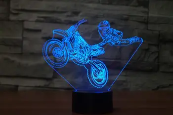

Touch Motorcycle stunts Table lamp 7 Colors Changing Desk Lamp 3D Lamp Novelty Led Night Lights LED Light Drop Ship