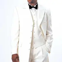 Индивидуальный заказ смокинг жениха пять кнопку Groomsmen Пик нагрудные Свадебные/ужин Костюмы Best человек Жених(куртка+ Брюки для девочек+ галстук+ жилет) b161