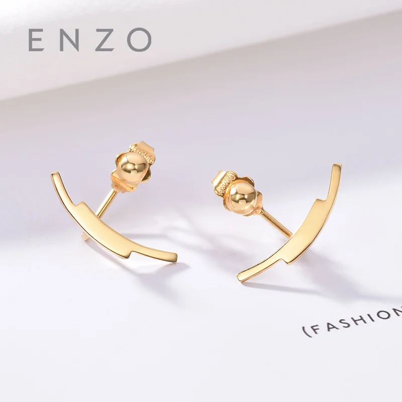 

Enzo Pure 18K Gold Jewelry Anchor Earring Women Miss Girls Gift Party Female Stud Earrings Solid Hot Sale New Good Trendy