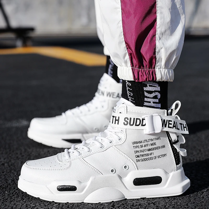 

Plus Size Sneakers Platform Vulcanize Shoes Men White High Top Men Casual Shoes Trends Sneaker Tenis Masculino Zapatillas Hombre