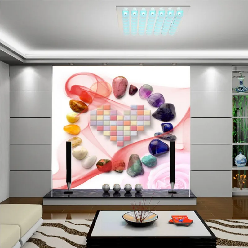

Custom photo wallpaper 3D stereo color stone Roses heart background wall living room hotel bedroom custom wallpaper mural