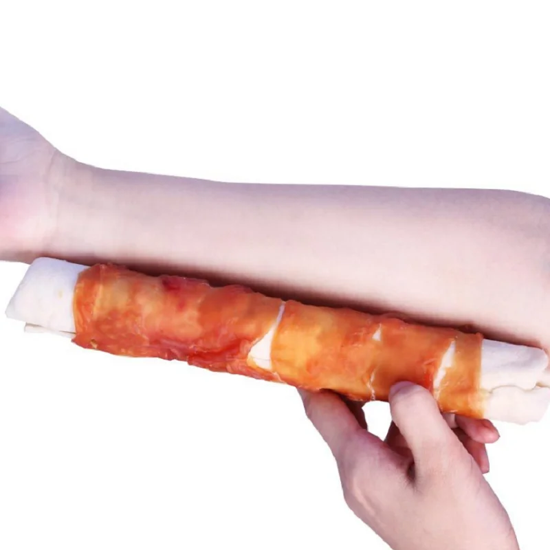 

New Arrival Dog snacks chicken rolled in rawhide Dog food good palatability Clean teeth for medium large Dogs training reward