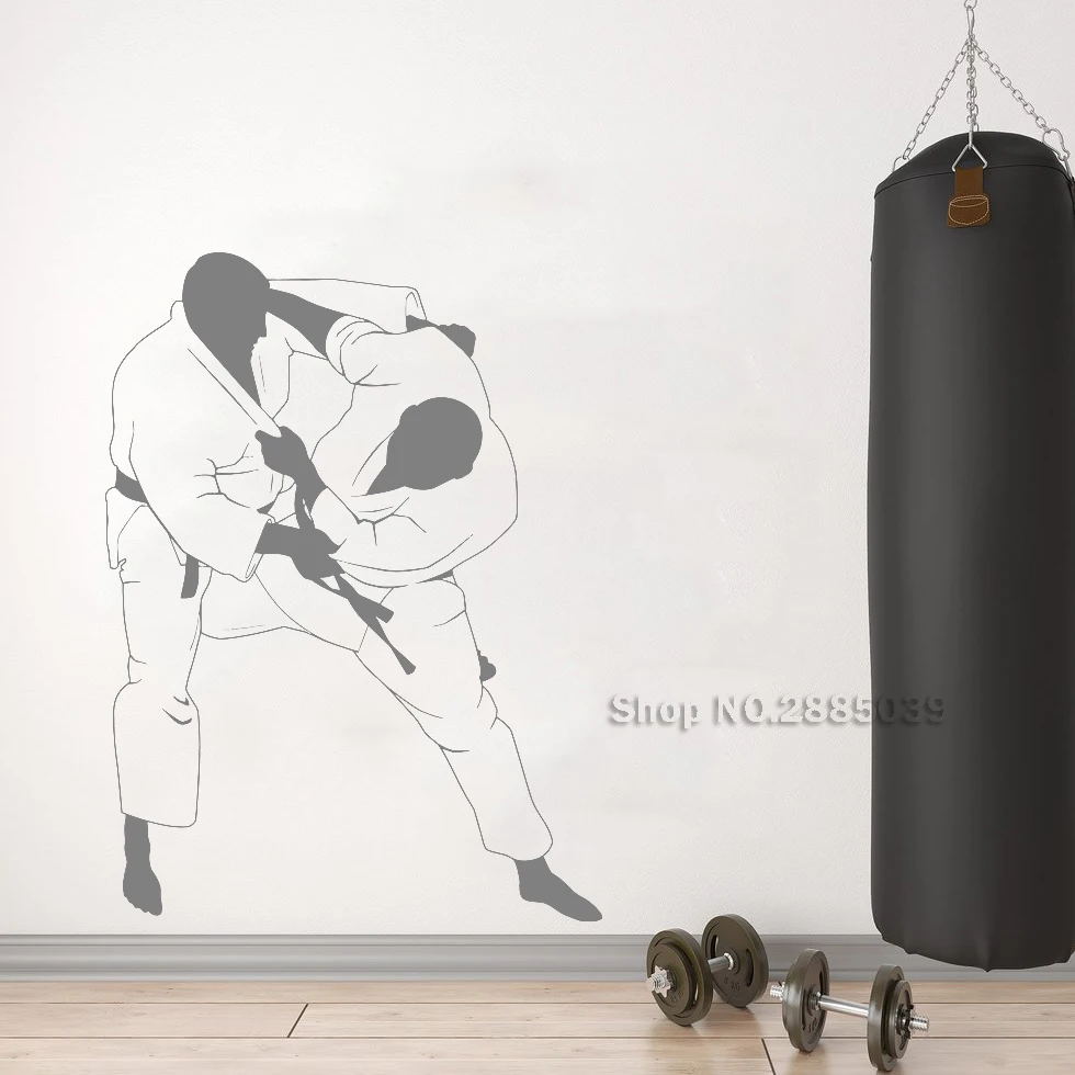 Искусство Jiu Jitsu наклейки на стену боевые драки зал MMA виниловые декор для
