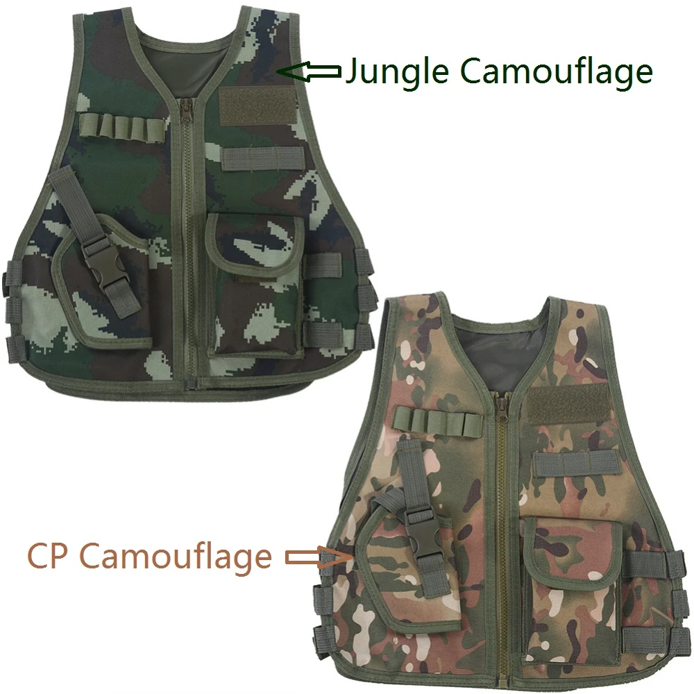 Children Camouflage Vest w//Multi Pocket for Combat Outdoor Hunting Game L