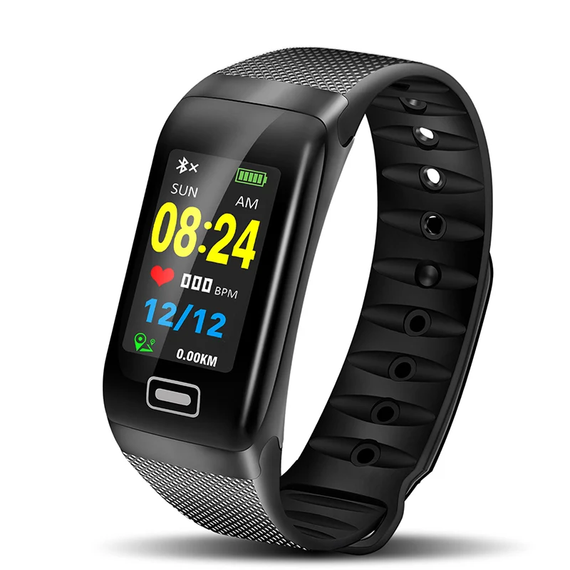 LIGE фитнес-трекер Водонепроницаемый Смарт-браслет для мужчин и женщин монитор сердечного ритма спортивный режим смарт-часы для Android IOS - Цвет: Black