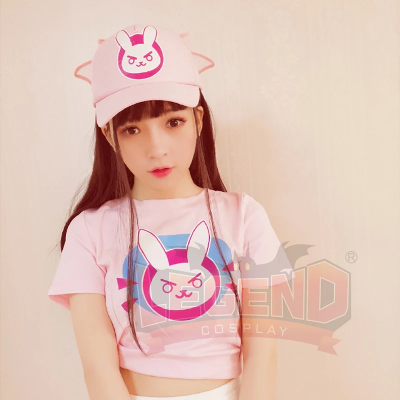 

Hana Song DVA d.va pink cosplay hat peaked cap
