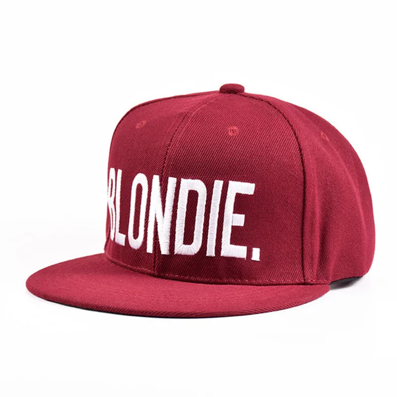 Лидер продаж для мужчин хип хоп BLONDIE домовой Street кепки для унисекс бейсболка с вышитыми буквами шапки хлопок пара теннисные кепки регулируемый - Цвет: BLONDIE red