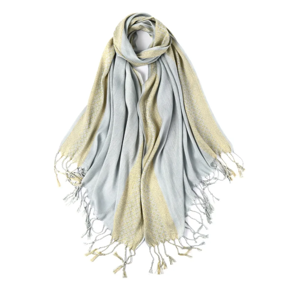Shawls Scarves Women Cotton Plain Winter Warm tassel Scarf Luxury Brand