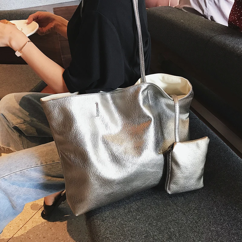 

Big Bag For Women 2018 New Soft Leather Ladies Handbags And Purses Casual Black Handbag Single Shoulder Bag Minimalist Tote Bag