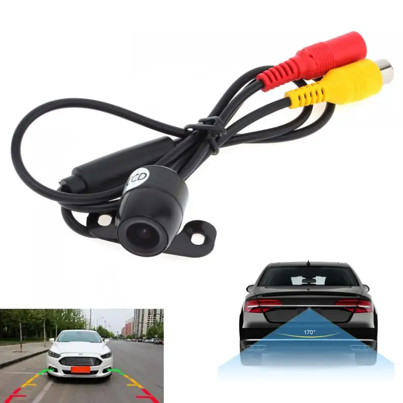 

Plastic + Glass Lens Material E306 18mm Color CCD Outside & Water Resistant Car Rear View Camera for Car Automobile Vehicle