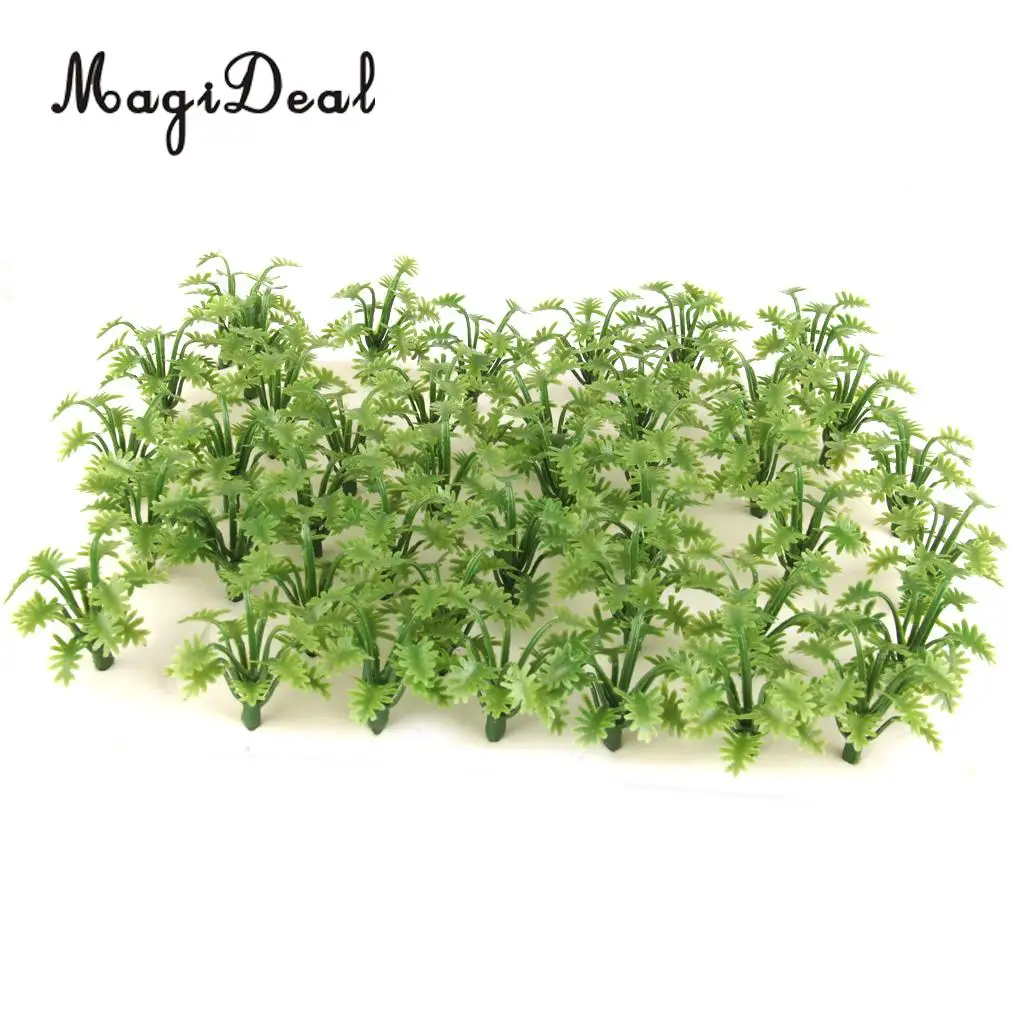 50Pcs Train Wargame Scenery Landscape Model Grass w/ Crushed Leaves 1/32-1/42 for Model Building Diorama Layout Accs
