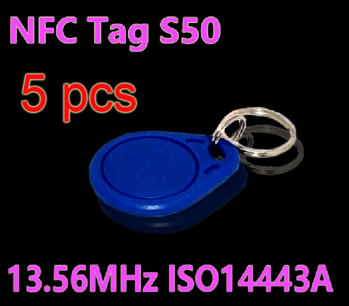 

5pcs/Lot RFID Tag 13.56MHz S50 NFC Tags Key Tags Keyfobs Token Re-writable NFC Tag Keychain For Access Control System
