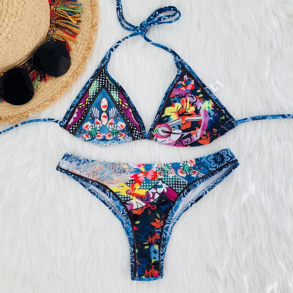 Women Bandage Micro G-String Bikini Set Bra Thong Sexy Push up Swimwear Bathing Swimsuit Summer Holiday 2Pcs Bathing Suit