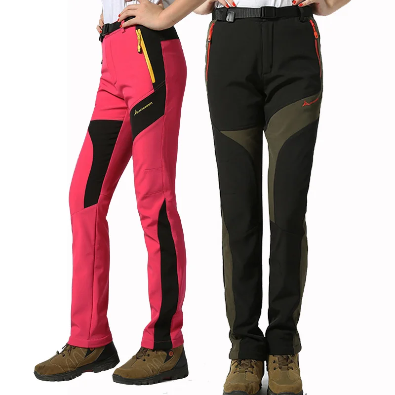

CCIVICFREE Women Waterproof Hiking Pants Fleece Thicken Thermal Trousers Outdoor Camping Climbing Trekking Snowboard Pants
