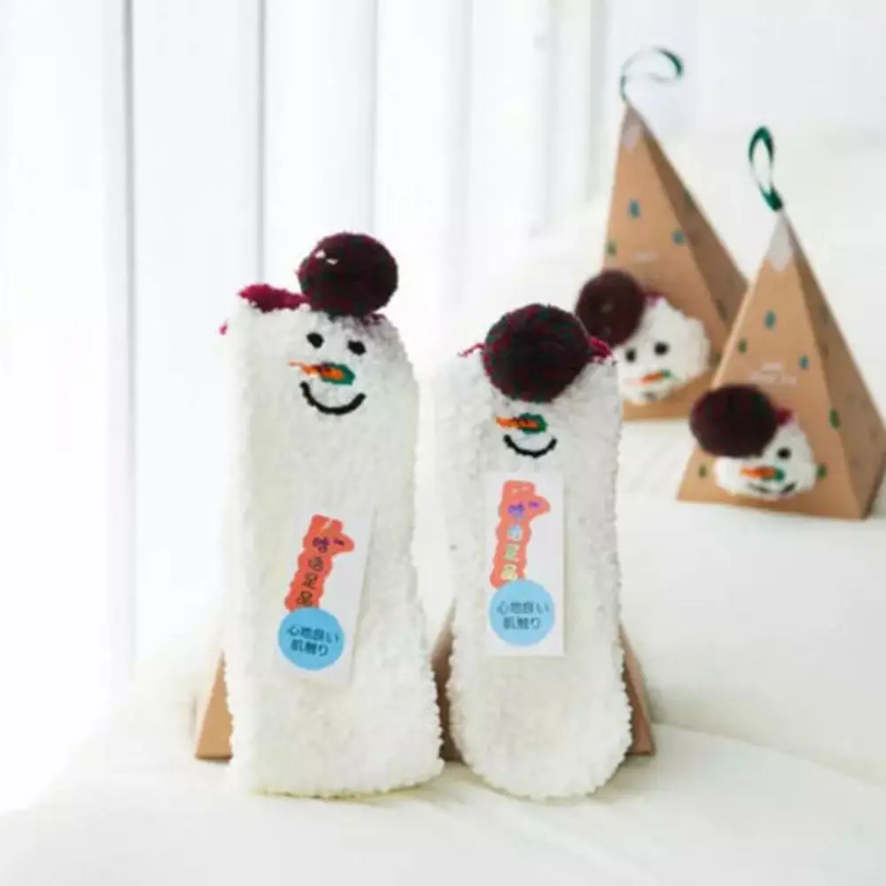1 пара, Лидер продаж, зимние женские носки, утолщенные коралловые кашемировые рождественские подарочные коробки для девочек, милые повседневные теплые мягкие женские носки с объемным рисунком