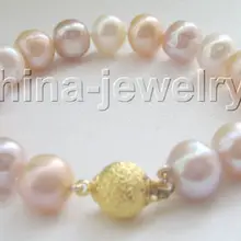 " 11- 12 мм белый розовый фиолетовый круглый пресноводных жемчужный браслет благородный стиль естественно прекрасно jewe быстрая