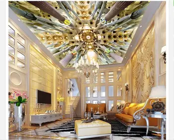 

Customized 3d wallpaper 3d ceiling wallpaper murals Modern European 3D ceiling design ceiling wall of wall 3d room decoration