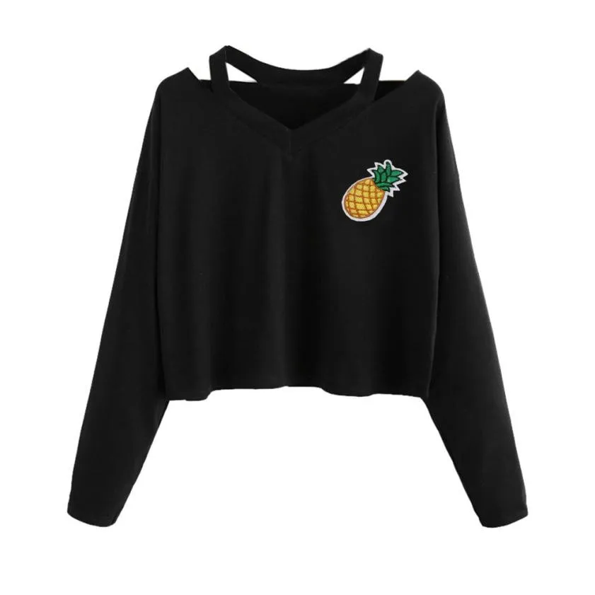 

Hot Style Pineapple Print Tees Short Sleeve blouse Women Sweatshirt Summer Cotton para mulheres Women Pullover Tops Causal #GHC