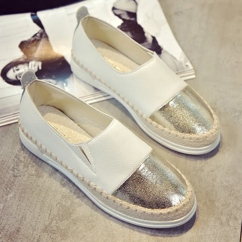 Frauen Wohnungen Schuhe Loafers Flacher Slip Auf 2018 Sommer Herbst Mode Runde Kappe Plattform Süße Flache Beiläufige Bequeme