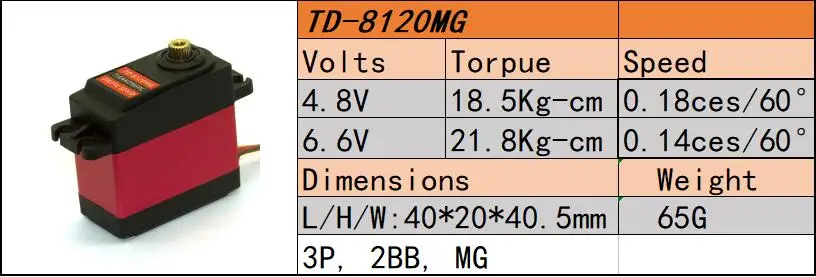 TD-8120MG, водонепроницаемый цифровой сервопривод с металлическим зубчатым редуктором, 20 кг, высокий крутящий момент, угол 180, для радиоуправляемого автомобиля с дистанционным управлением, модель автомобиля, 20 кг сервопривод