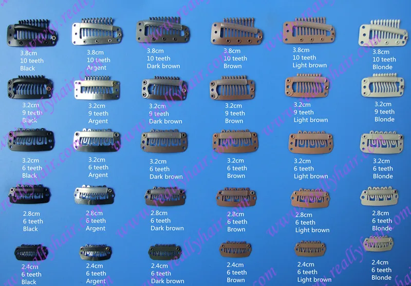 

Free shipping100pcsBrown 3.2cm 6teeth hair snap wig clips for machine wefted/weaving extensions professional salon accessories