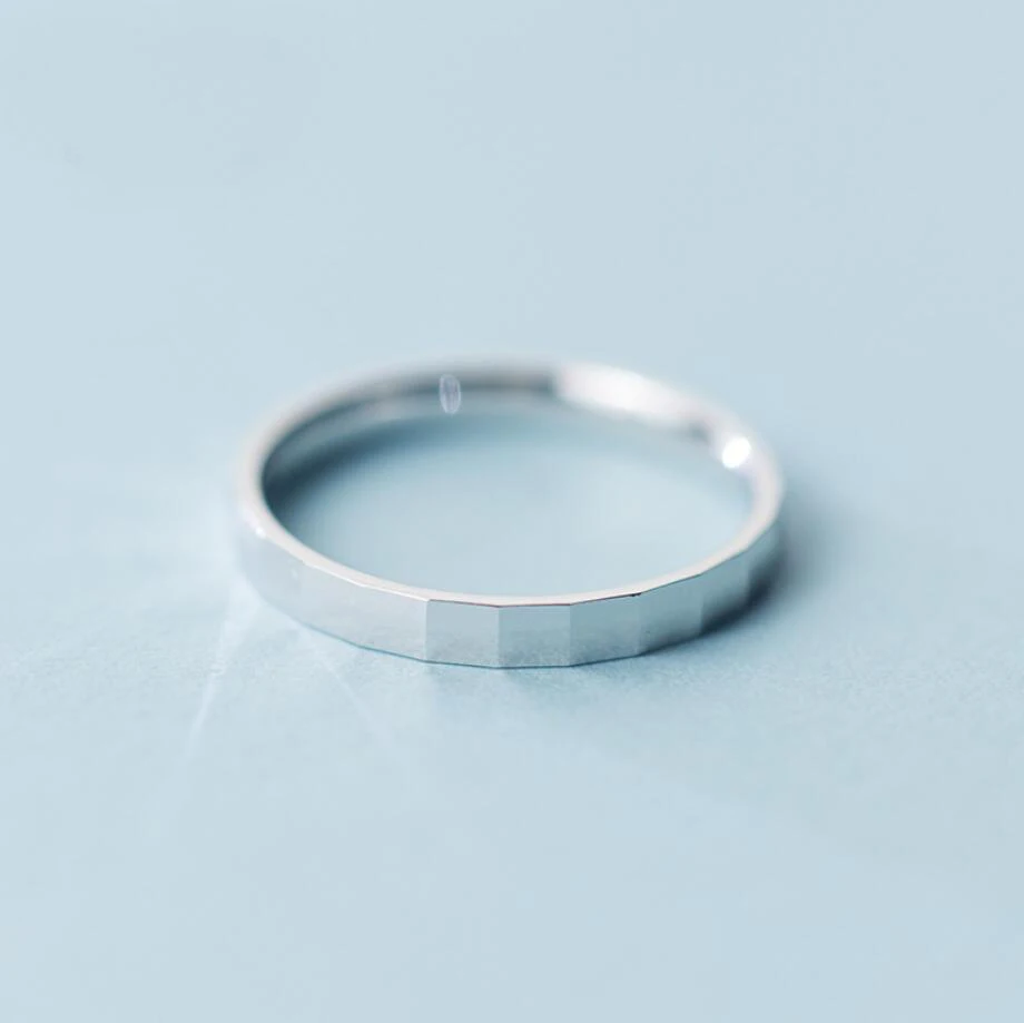 

925 Sterling Silver Simple Thin Band Knuckle Midi Ring Jewelry A3672