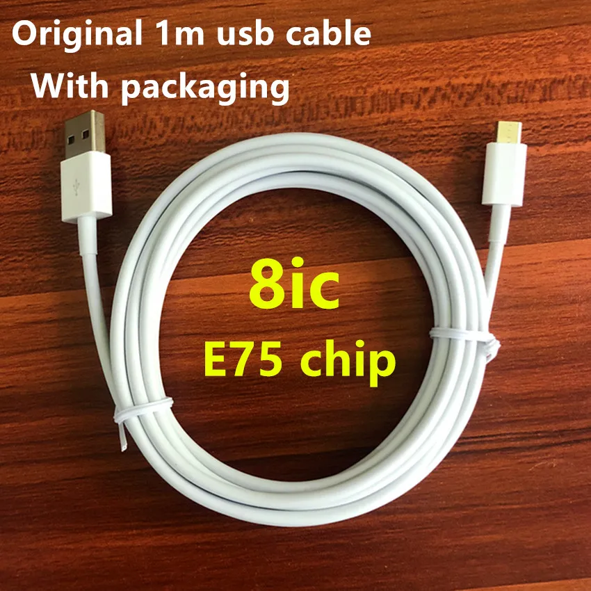 

100pcs/lot 1m/3ft 8ic E75 Chip Sync Data USB charging cable With packing box