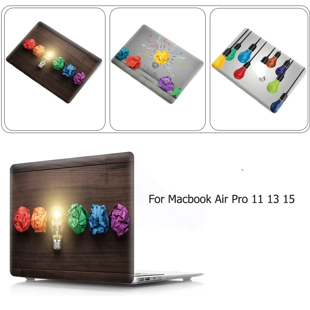 Light Bulb Design Hot PVC Replace Shell Case For Apple Macbook Air Pro Retina 11 12 13 15 Case Cover For Mac Pro 12 13.3 15.4 PC