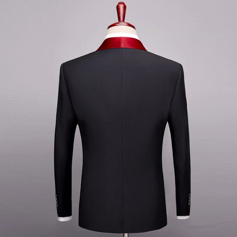 Men Black Formal Suits Tuxedo Fashion Business Banquet Wedding Mens Suits Jacket with Vests and Pants Large Size 5XL
