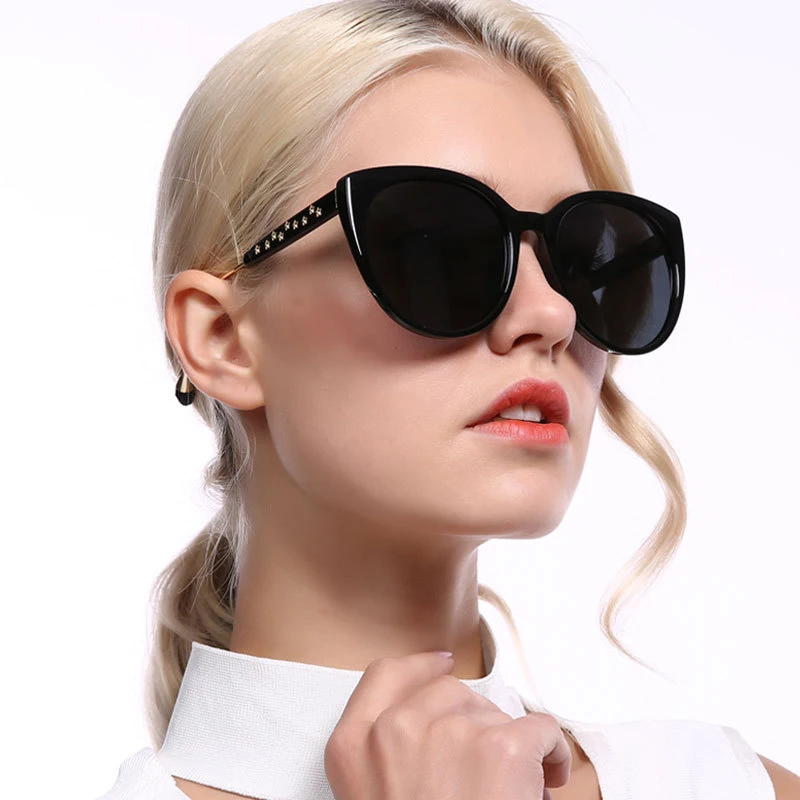 Роскошные брендовые негабаритные поляризационные солнцезащитные очки кошачий глаз, Женские винтажные дизайнерские солнцезащитные очки для вождения, ретро очки Oculos gafas