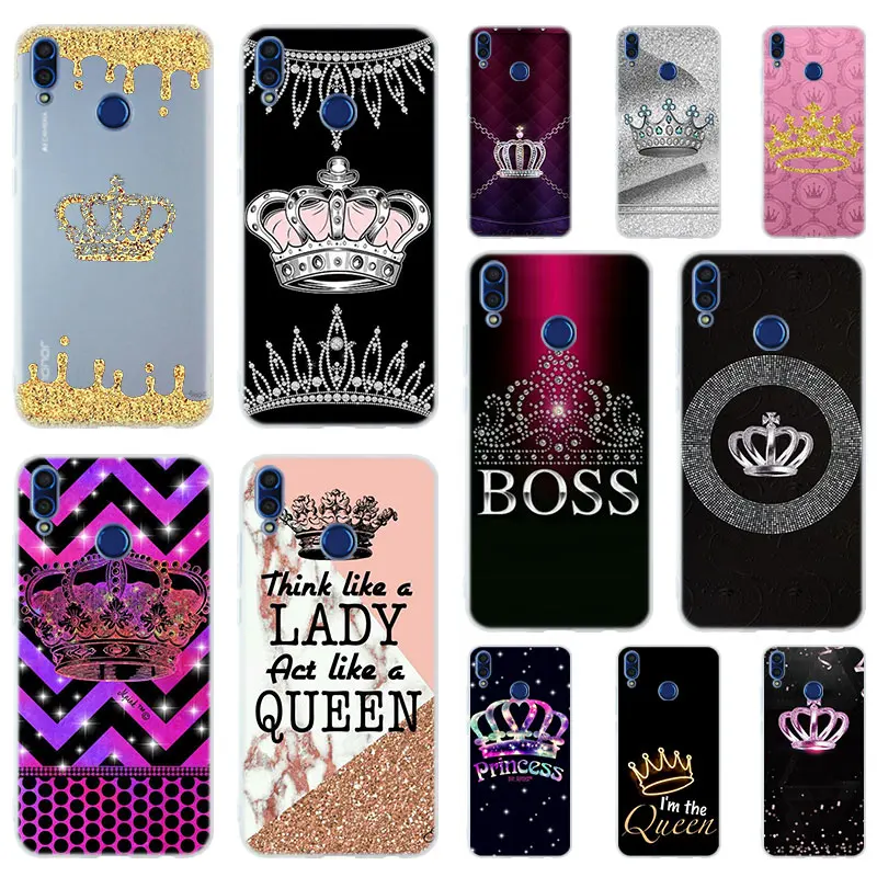 

black crown PRINCESS Queen boss crown king Case Cover For Huawei Honor 9 10 Lite 6X 7X 8X Max Phone cases 7A 8A 8C V20 PLAY 10i