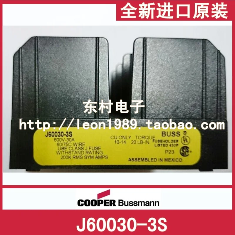 

US BUSSMANN fuse holder J60030-3S applicable LPJ-SP Series 30A 600V