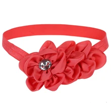 Красивая шифоновая повязка на голову с цветком для младенцев девочек(арбуз красный