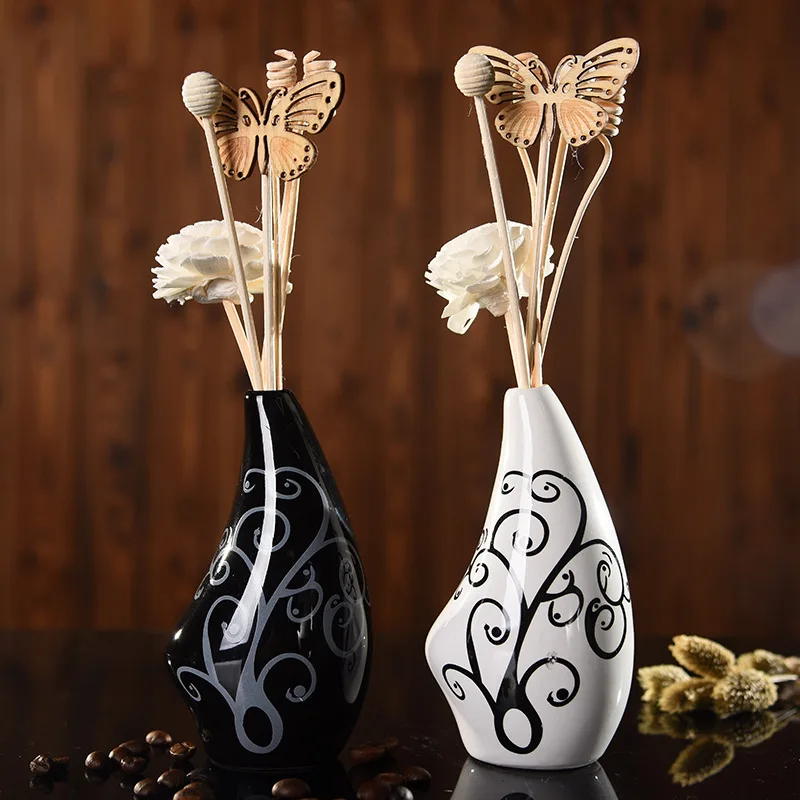 

150ml Aromatic Oils Reed Diffuser Ceramic Bottle Sage Stick Jasmine Aromatherapy Fragrances Perfume Sets Flavoring Home J031-01