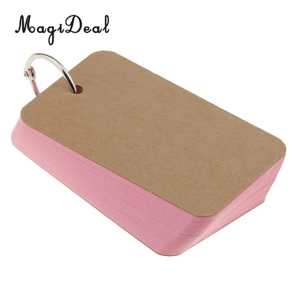 50 Sheets Blank Note Cards Flash Cards Study Cards with Binder Ring Message Cards Invitation Cards Thank You Note Cards