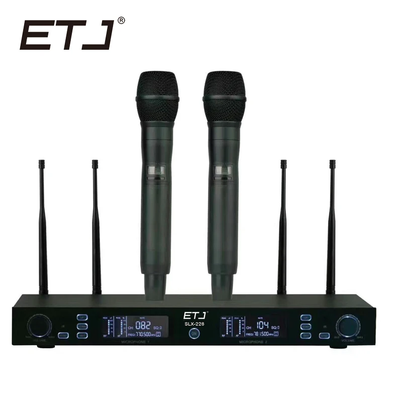 

ETJ Brand Professional Wireless Microphone System SLX228 True Diversity Double Receiver