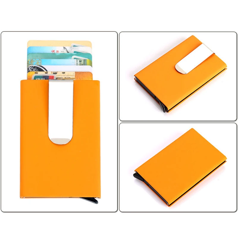Men Women Credit Card holder Automatic Card Sets New Fashion Business ID Cards Aluminum Wallet Organizer Money Purse Bag PC0057 (3)