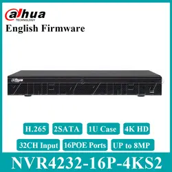 Dahua оригинальный NVR4232-16P-4KS2 32CH 8MP 1U 16POE 4 K H.265 Lite сетевой видеорегистратор 2 SATA заменить NVR4216-16P-4KS2 Быстрая доставка