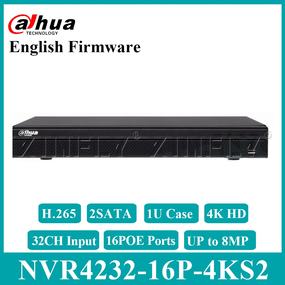 Dahua оригинальный NVR4232 16P 4KS2 32CH 8MP 1U 16POE 4 K H.265 Lite сетевой видеорегистратор 2 SATA