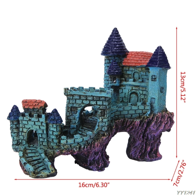 Новый Polyresin Европейские виллы замок аквариум орнамент аквариум украшения пещера Y110-Dropshipping