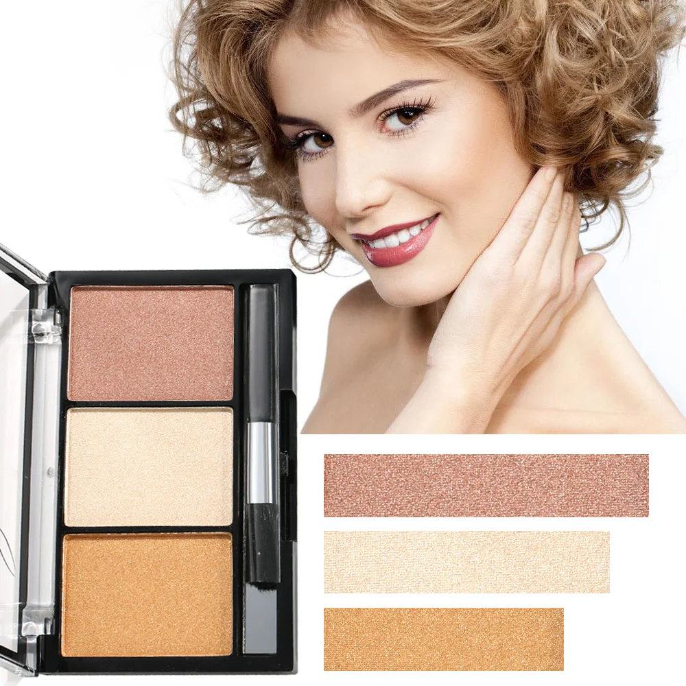 

Music Rose Makeup Face Powder Three-color High-gloss Pearl Powder Natural Three-dimensional Blush Powder Repair Capacity Powder