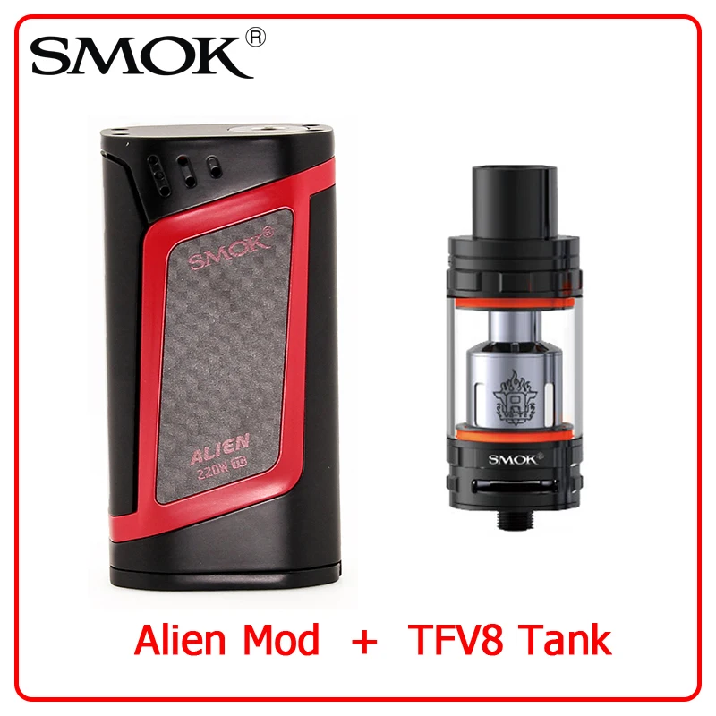 Original Smok Alien 220w Box Mod With TFV8 Cloud Beast Tank 6ML ...