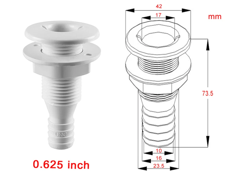 HCSSZP 2 шт. пластик белый через корпус Трюмный фитинг для трюмный аэратор насоса шланг лодки морской яхты парус RV Camper Truck