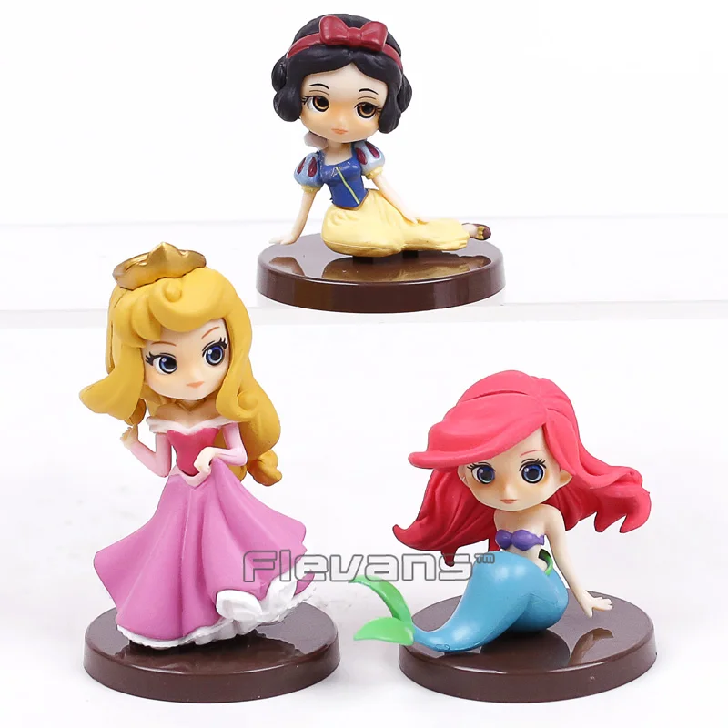 

Q Posket Characters Princesses Dolls Snow White Sleeping Beauty The Little Mermaid Mini PVC Figures Girls Toys Gifts 3pcs/set