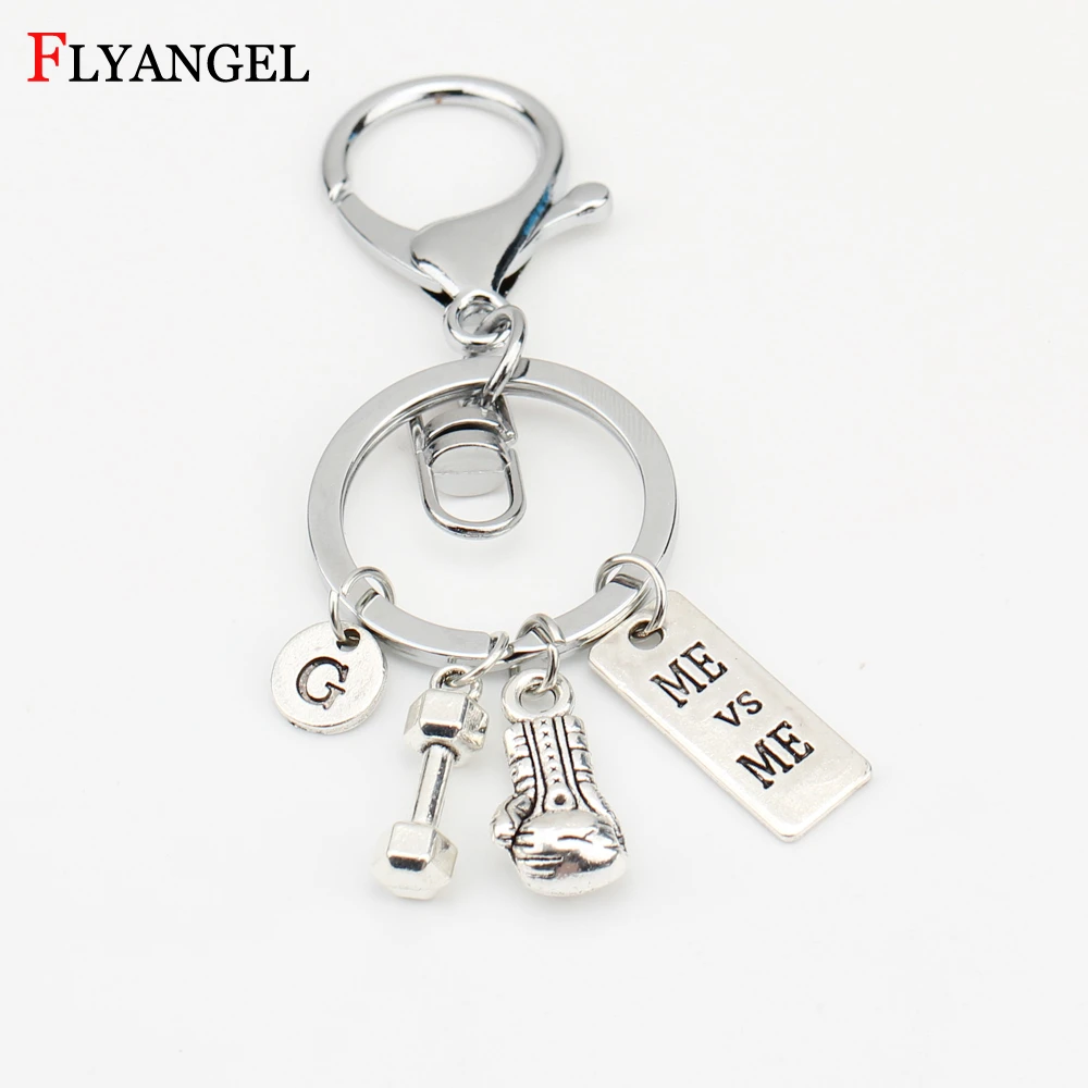 Engraved On The Back Personalised Boxing Gloves Design Keyring Keychain