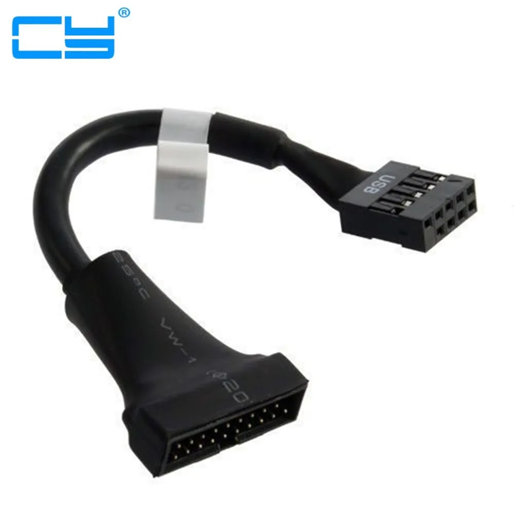 USB 2 0 9pin корпус папа на материнскую плату 3 19pin разъем Женский кабель 10 см |