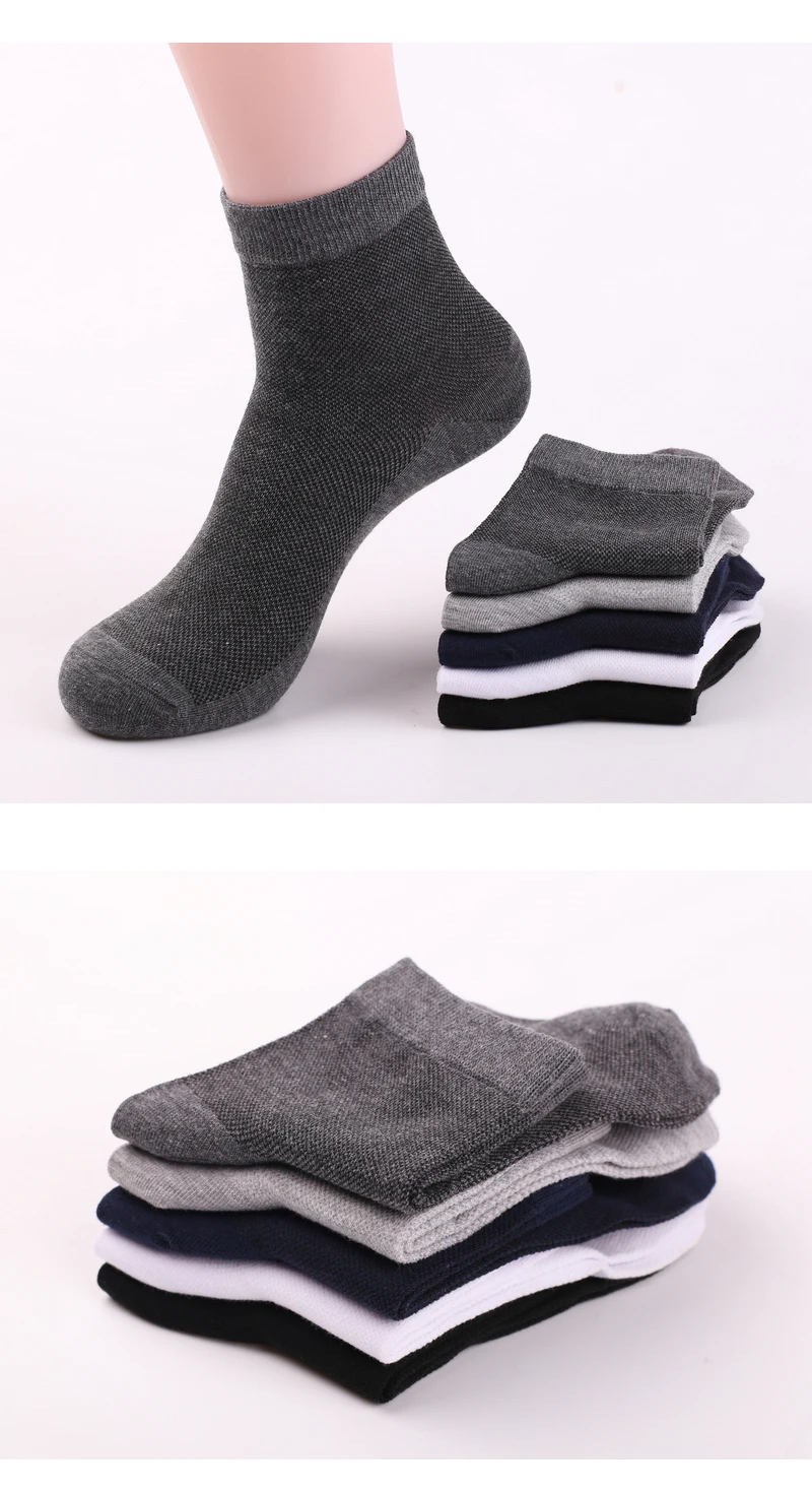 5pair Solid Color 3d Men Socks Men's cotton Socks Summer Breathable Compresion Socks  Sock man male net sox