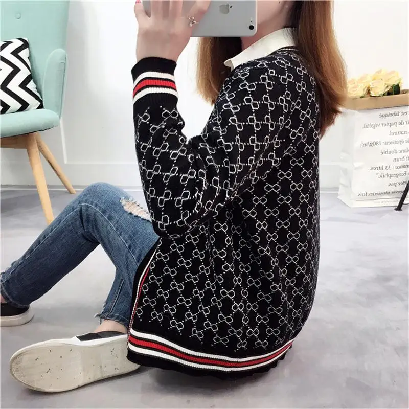 

2019 New brand spring Autumn Fashion Female Wool sweater Women Long Sleeve loose knitting sweater Womens Knitted femme sweater